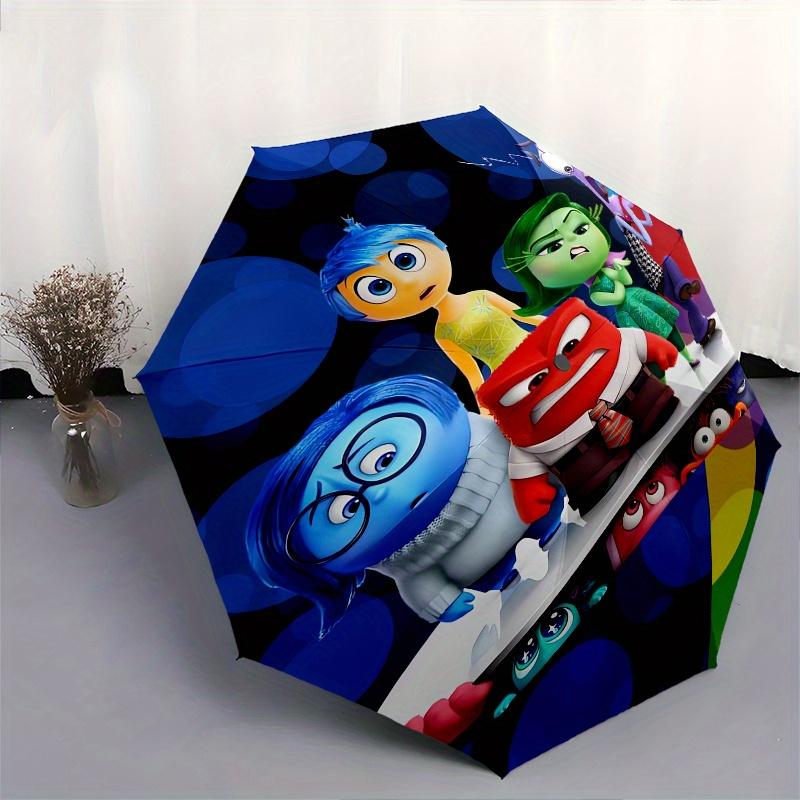 Inside Out 2 Theme Automatic Compact Folding Cute Umbrella - Portable and Durable, 8-Bone Iron Umbrella for All Weather0707086