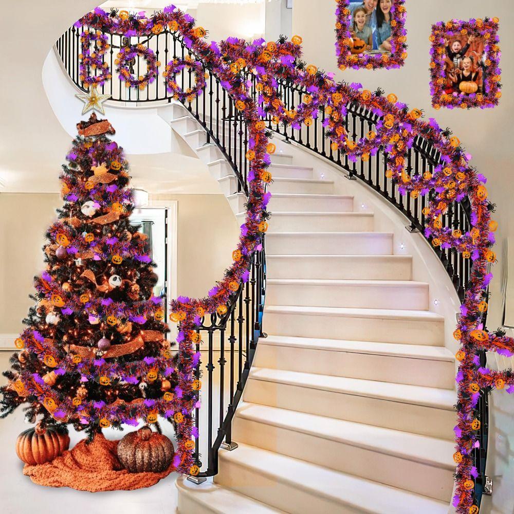 Shiny Metallic Halloween Twist Garland Halloween Ribbon Garland  Haunted House Decoration