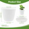 5Pcs Set Flower Pot PP Vegetation Pots with Drainage Holes and Saucers Thickened Multipurpose Succulent Pots for Indoor&Outdoor