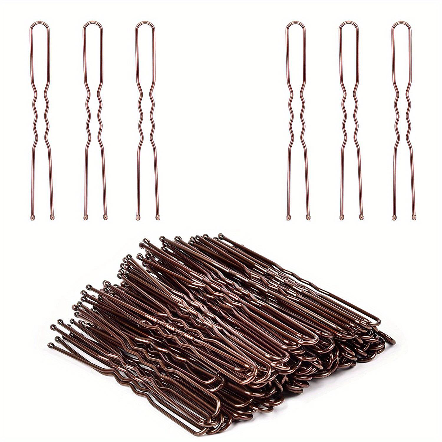 

Gold U-Shaped Hairpin for Bride Updo Styling in Coffee Color U-shaped thickened 6CM (50 pcs)