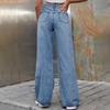 Damenhose Große Größe Stretch Jeans Lose Halbelastische Hose