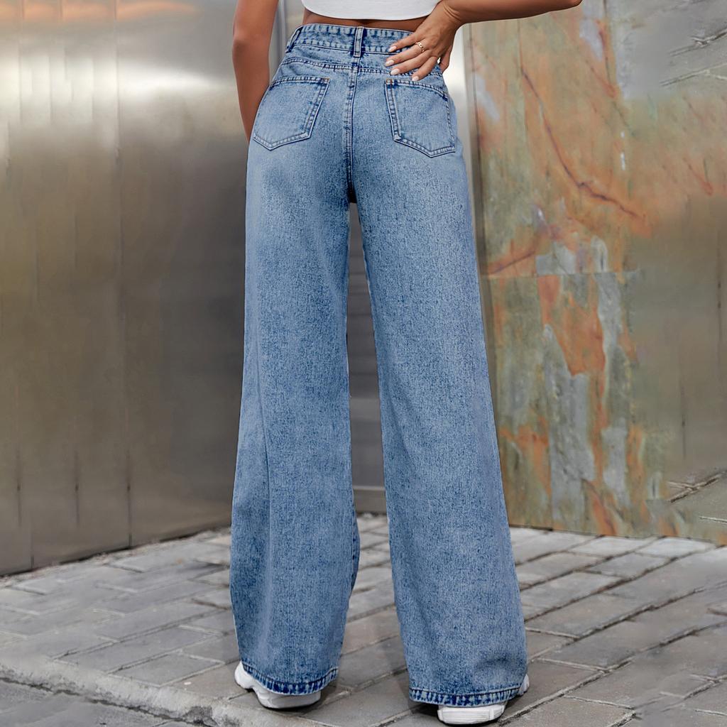 Damenhose Große Größe Stretch Jeans Lose Halbelastische Hose