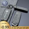 Pentru VOLKSWAGEN VW Carcasă Capac Cheie Auto de la Distanță din Aliaj de Zinc și Piele Fob pentru Vw Volkswagen Touareg 2019 2020 2021 2022 Protector