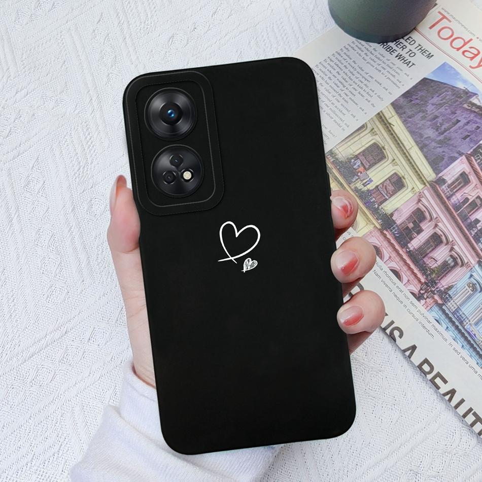 Per Custodia Telefono Oppo Reno 8T 8Z Cuore Amore Protezione Fotocamera Morbido Silicone Liquido Copertura Posteriore Per OPPO Reno8T 4G 5G 8 Lite Guscio