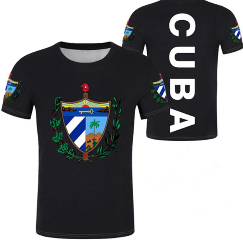 

Summer Cuban Flag 3D Printed T-shirt Men s Quick Drying Short Sleeved National Emblem Pattern Casual Top M