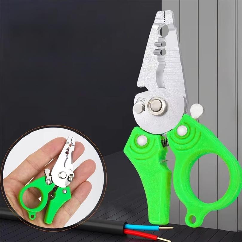 Multi-Function Wire Stripping Pliers - Pocket-Sized Cable Cutter & Crimping Tool for Electricians