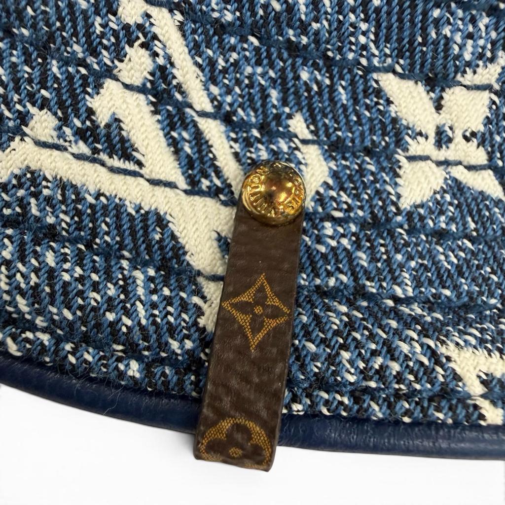 Excellent LOUIS VUITTON hat Monogram Bob Denim Hat Indigo blue Women S M77433 Used