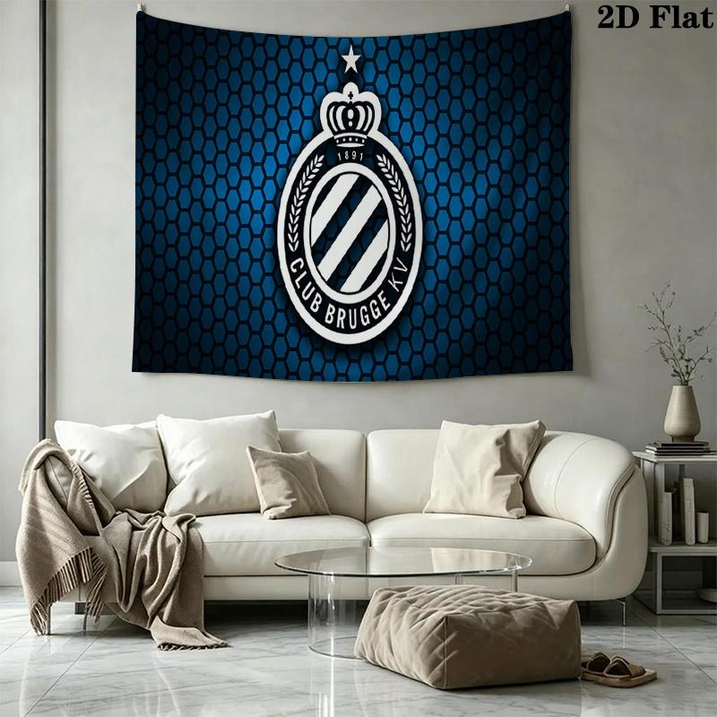 Club Brugge Wall Tapestry Aesthetic Wall Hanging Printed Fabric Blanket Decorative Tapestries for Bedroom Living Room Home Decor