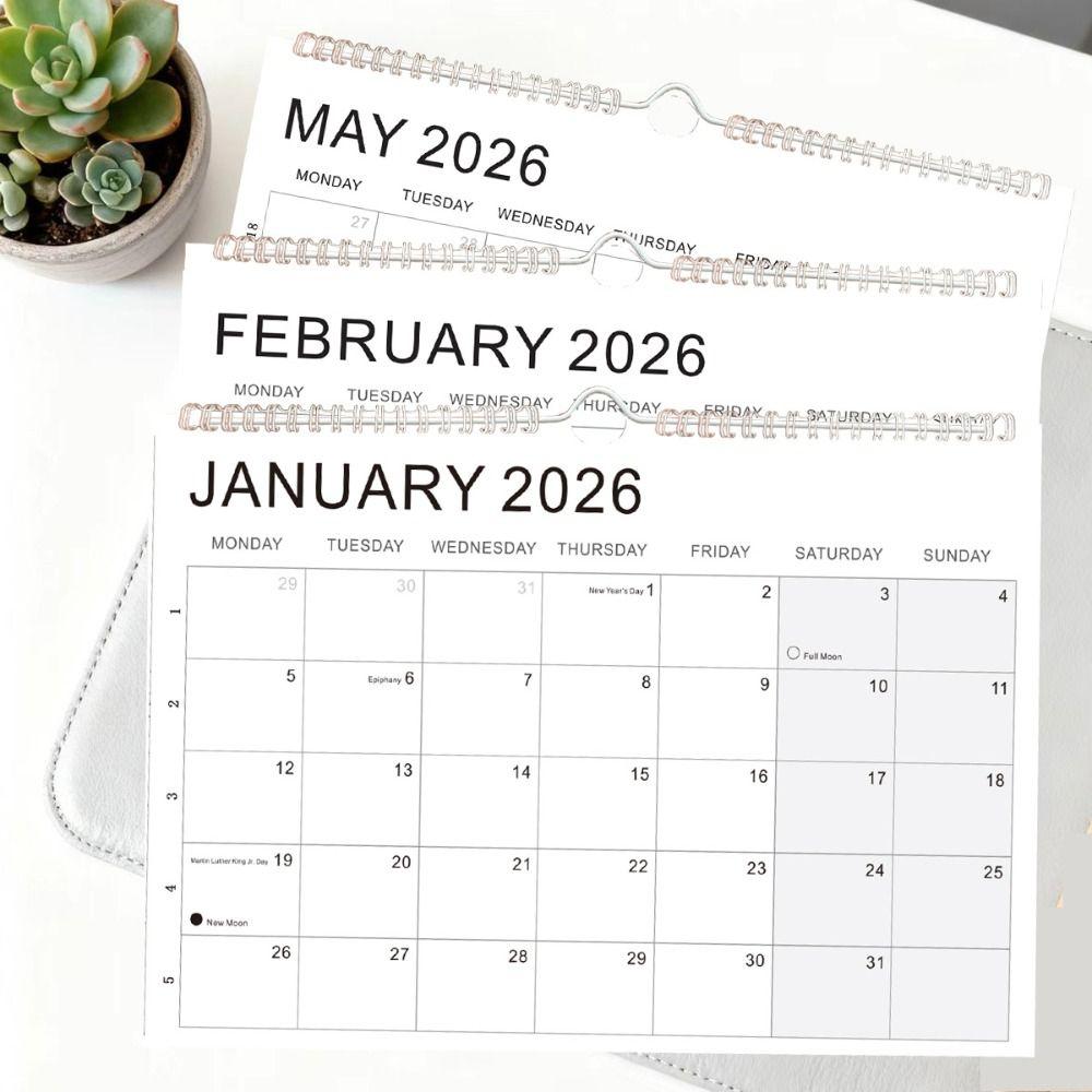 Jan. 2026 - Jun. 2027 Wall Calendar Thick Paper English Calendary New 2026 Calendar  Home