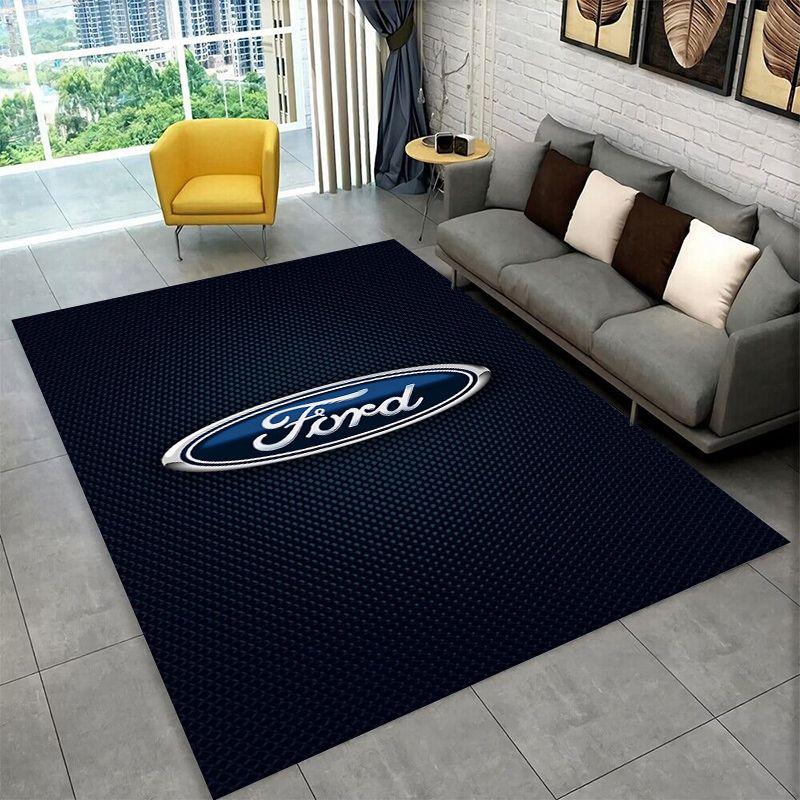Retro Mustang Racing Car Sign Carpet Rug for Bedroom Living Room Sofa Playroom Doormat Home Decor,Kid Area Rug Non-slip Gift