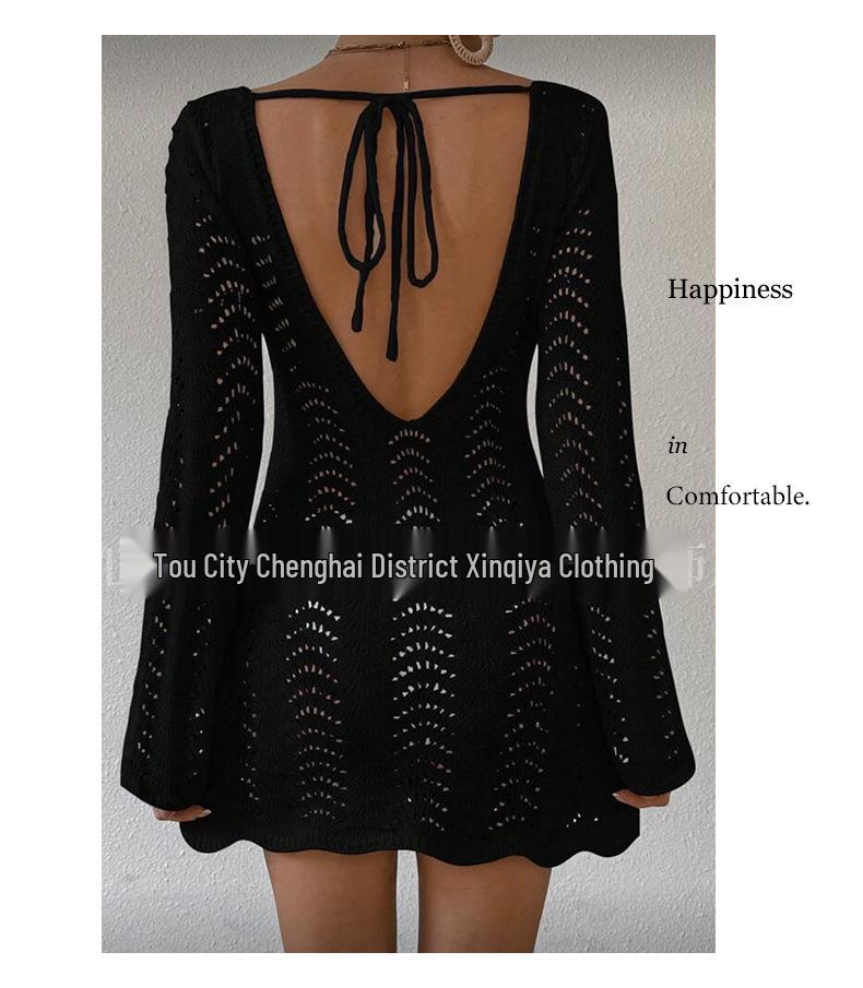 European Lace Knit Beach Cover-Up: Sun-Protection Bikini Pullover, Sexy Loose Design