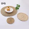 SW Corn Water Grass Handmade Weave Round Coaster Pad Mat Heat Insulation Placemat