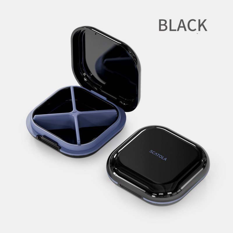 Outdoor Travel Pill Case Daily Portable 4-Compartment Pill Organizer Mini Medicine Storage Case Medication Management Box Small