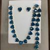 Color diamond-set crystal love necklace bracelet earrings set light luxury high-end temperament thousand gold jewelry