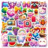 50 Mosaic Pixel Wind Game Machine Doodle Stickers DIY Suitcase Laptop Car Stickers