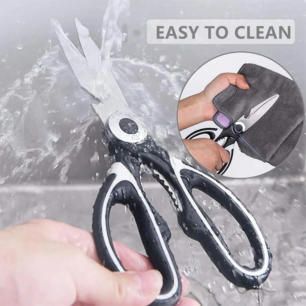 Scissors Stainless Steel Kitchen Household Bone Scissors Chicken Wings Fish Chopper Bottle Opener Clip Walnut Kitchen Tools
