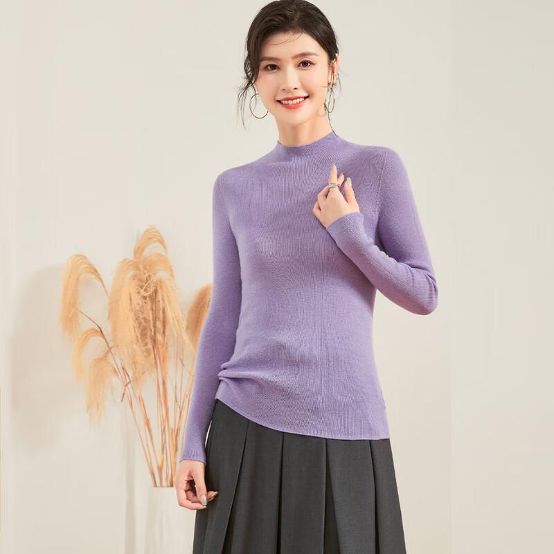 Jinjuan Women's Semi-Turtleneck Wool Sweater