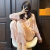 Pajamas Women'S Spring And Summer Pink Girly Style Long-Sleeved Trousers Sexy Lace Two-Piece Suit Loungewear