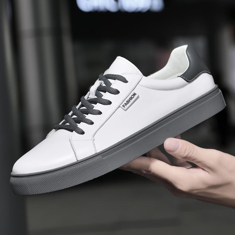 Schnürschuhe Herren Neue Vulkanisierte Schuhe Echtes Leder Skateschuhe Herren Mode Herren Sneaker Neuankömmling Outdoor Herren Freizeitschuhe
