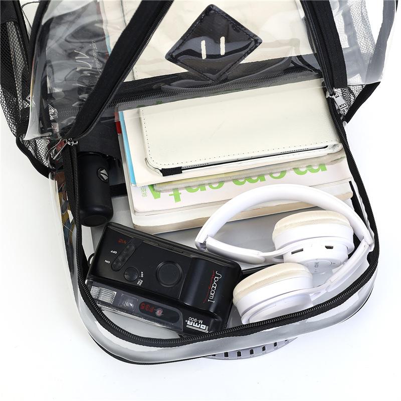 Schoolbag wholesale PVC explosion waterproof transparent backpack new PVC large capacity student bag computer bag