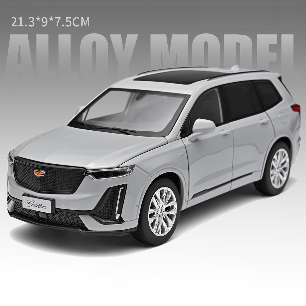 1:24 Cadillac XT6 SUV Alloy Car Model Diecast Metal Off-road Vehicles Car Model Sound and Light Simulation Collection Decoration