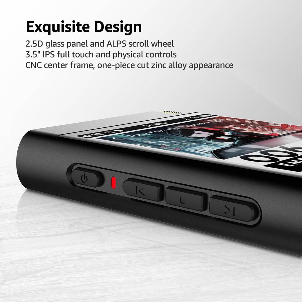 Surfans HiFi Bluetooth Mp3 F28 Lossless Portable Music Player Digital Audio Player with 32GB Storage To Player High-Resolution - 3.5-inch (Up 512GB)