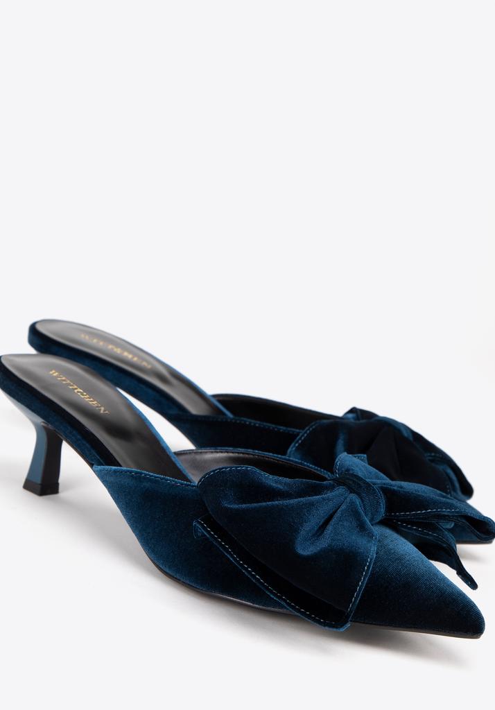 Escarpins pour femme Wittchen avec nœud, Bleu marine, Matière textile bleu marine