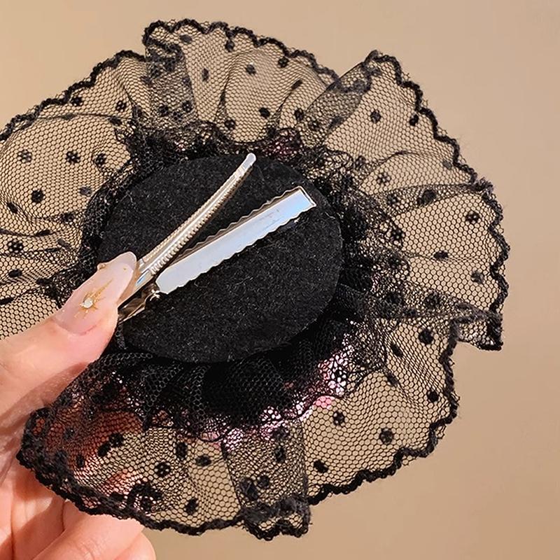 Lolita Lace Cake Hair Clip Cute Children Hairpins Headdress Hair Accessories Kawaii Women Girls Hair Ornament