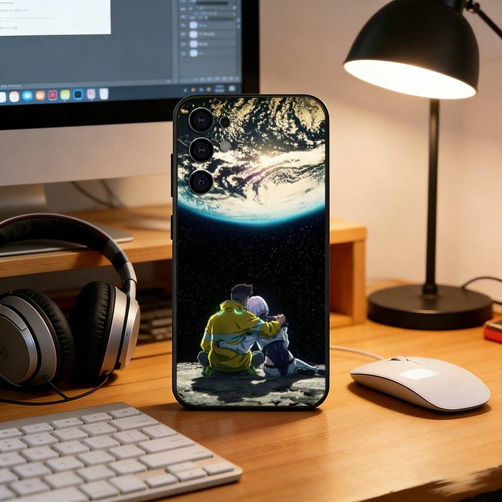 Anime C-Cyberpunk E-Edgerunners Phone Case For Samsung S25,S24,S21,S22,S23,S30,Ultra,S20,Plus,Fe,Soft Silicone Black Cover