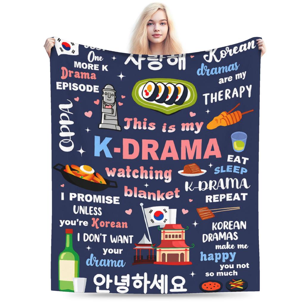 K-Drama K Pop Korean Blanket Quality Super Warm Throw Blanket Winter Child Home Decor Funny Bedspread