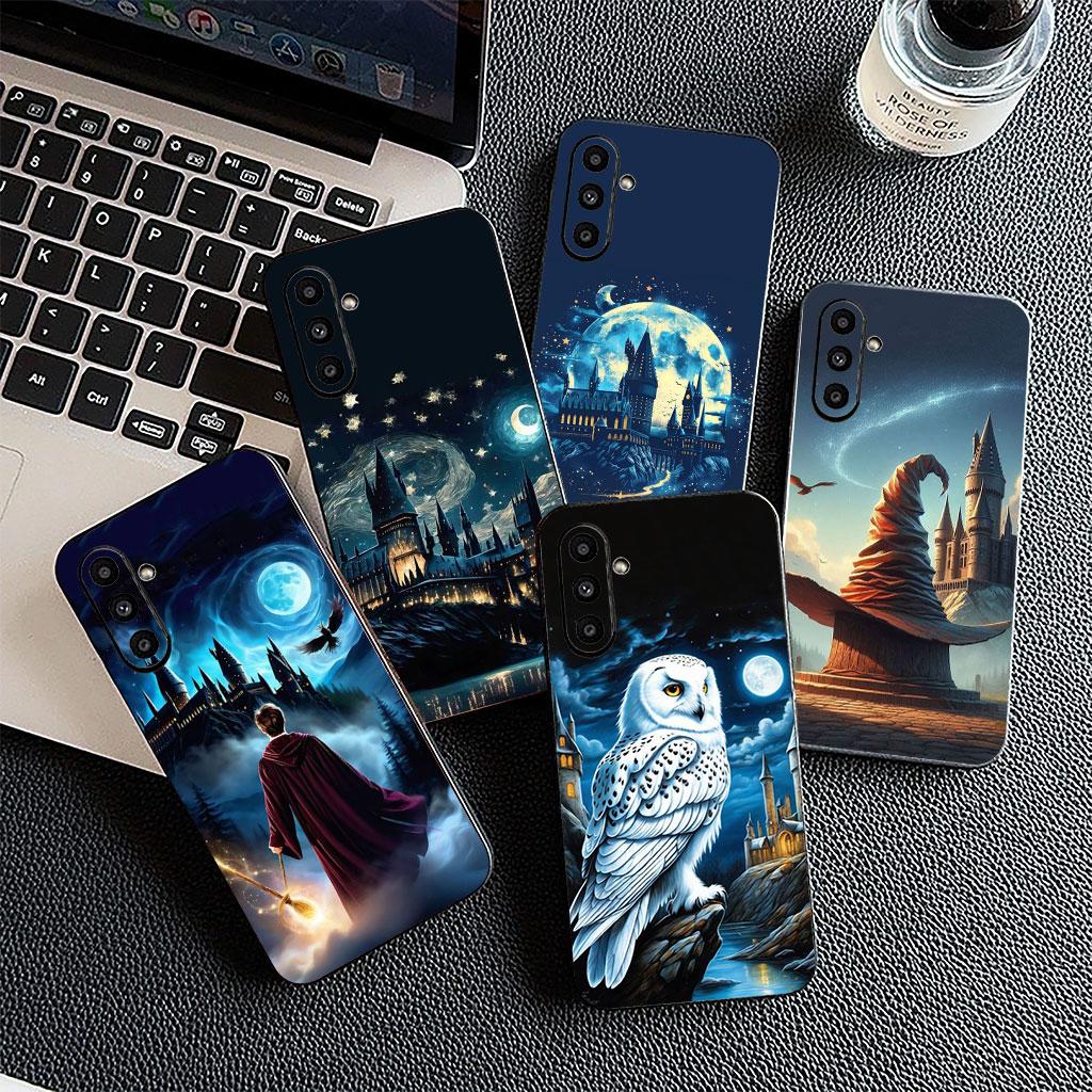 Phone Cover for Samsung Galaxy S25 S24 S23 FE Ultra Plus S7 Edge S25+ S23+ A56 5G Soft Case Castle Harries Wand Owl Potters