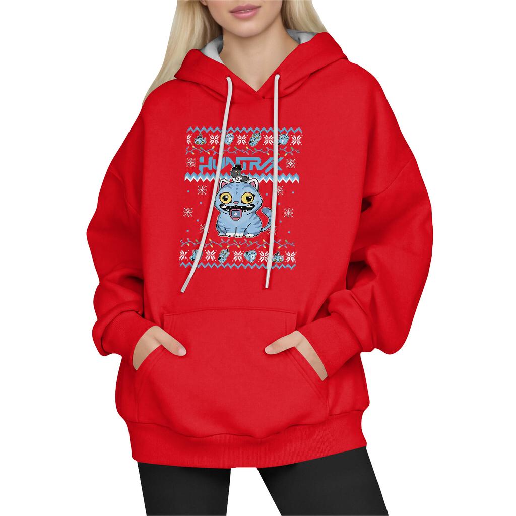 Women's Fashion Long-Sleeve Pullover Hoodie with Fun Movie-Inspired Prints