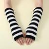 Long Long Fingerless Gloves Y2K Fingerless Arm Warmers Striped Knitted Arm Sleeves  Party