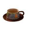 TLXT Retro British Ceramic Coffee Cup and Saucer