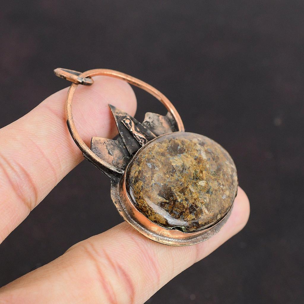 Bronzite Pendant Copper Pendant Natural Gemstone Pendant Handmade Copper Jewelry Women's Special Gift Latest Design Pendant Bronzite Jewelry