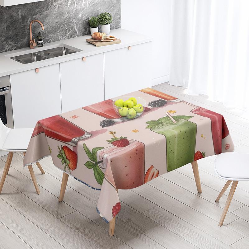 Food Theme Tablecloth Waterproof and Oil-proof Tablecloth Nordic Style Kitchen Tablecloth Modern Home Decoration