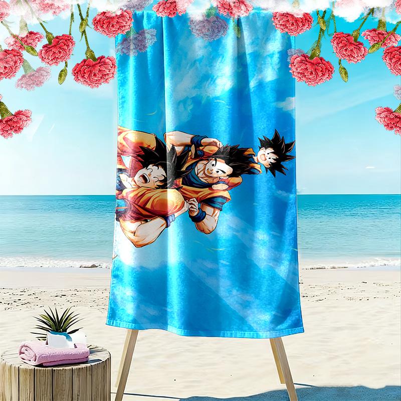Dragon Ball Aufdruck Strandtuch, Großes Weiches Schnelltrocknendes Handtuch für Strand Camping Schwimmen