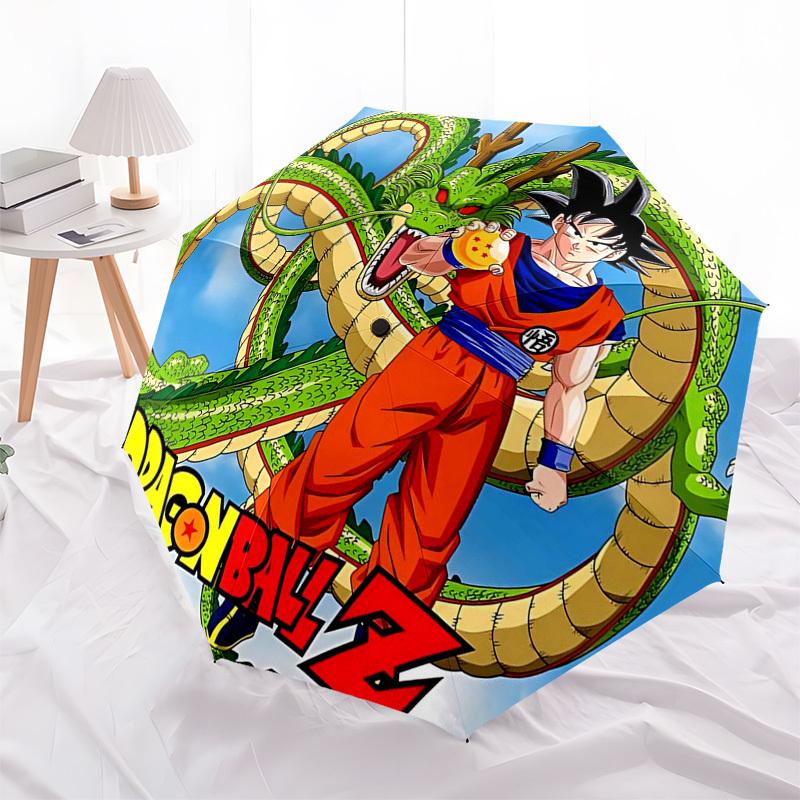 

1pc Dragon Ball Z Goku & Shenron Automatic Folding Umbrella 3-Panel Design, 8-Rib Iron Frame Outdoor Umbrella Ideal Gift for Fans, Travelers, Everyday