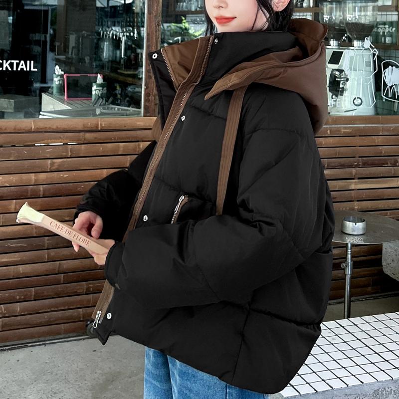 Fashion Woman Winter Coats Hooded Loose Thick Warm Short Parkas Casual Women's Jackets