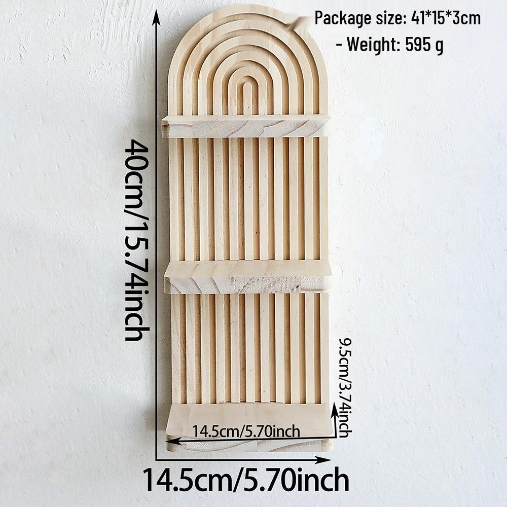 

Bohemian Door-Shaped Solid Wood Wall Planter Shelf for Home Decor