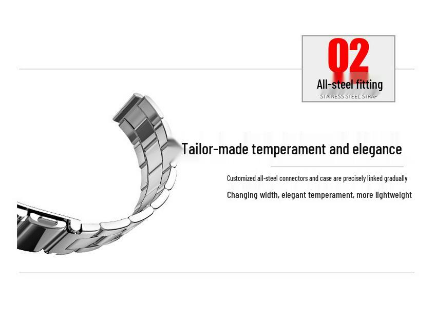 Xiaomi Band 7 Compatible Three-Bead Solid Stainless Steel Wristband Strap
