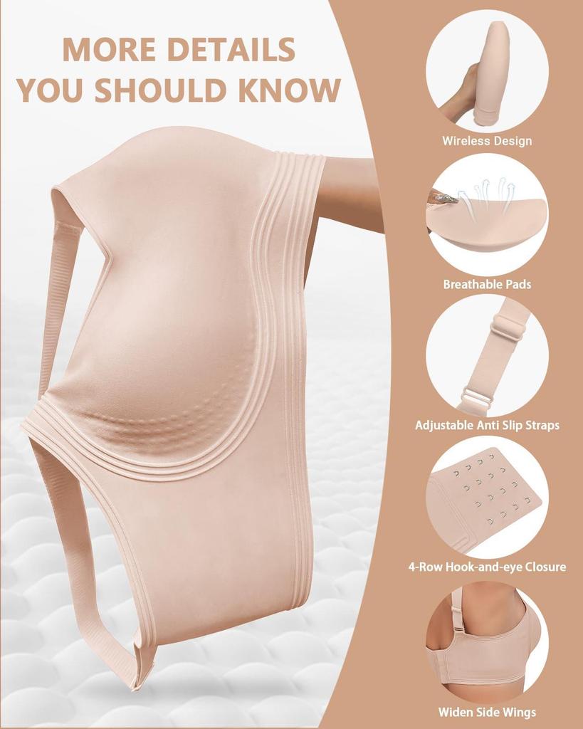 Vertvie European Edition Wireless Seamless Push-up Bra for Women - Soft Support & Full Coverage