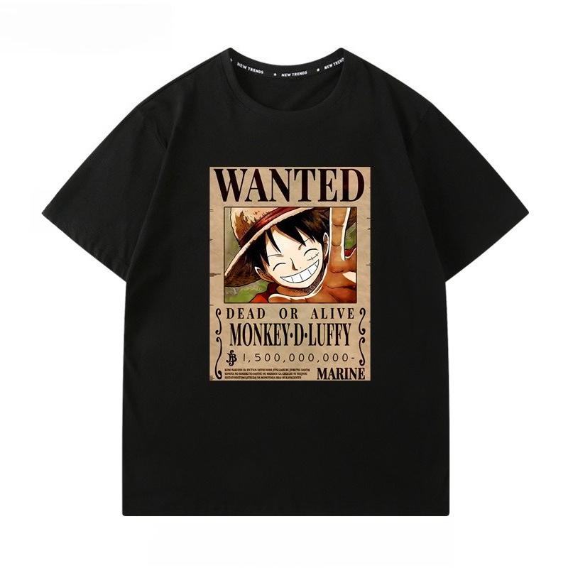 Straw Hat Luffy Chopper ONE PIECE Twodimensional Design Shortsleeved Top Pure Cotton Shortsleeved Mens and Womens Tshirt