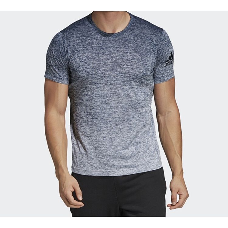 Adidas Freelift Gradient Training Short Sleeve T-Shirt Men Tops Indigo White DZ1062