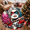 Harley Quinn Joker Pattern Round Rug, Indoor/Outdoor Mat, for Picnic, Gameroom, Bedroom, Office, Living Room, Home Decor Carpet, Birthday Gift