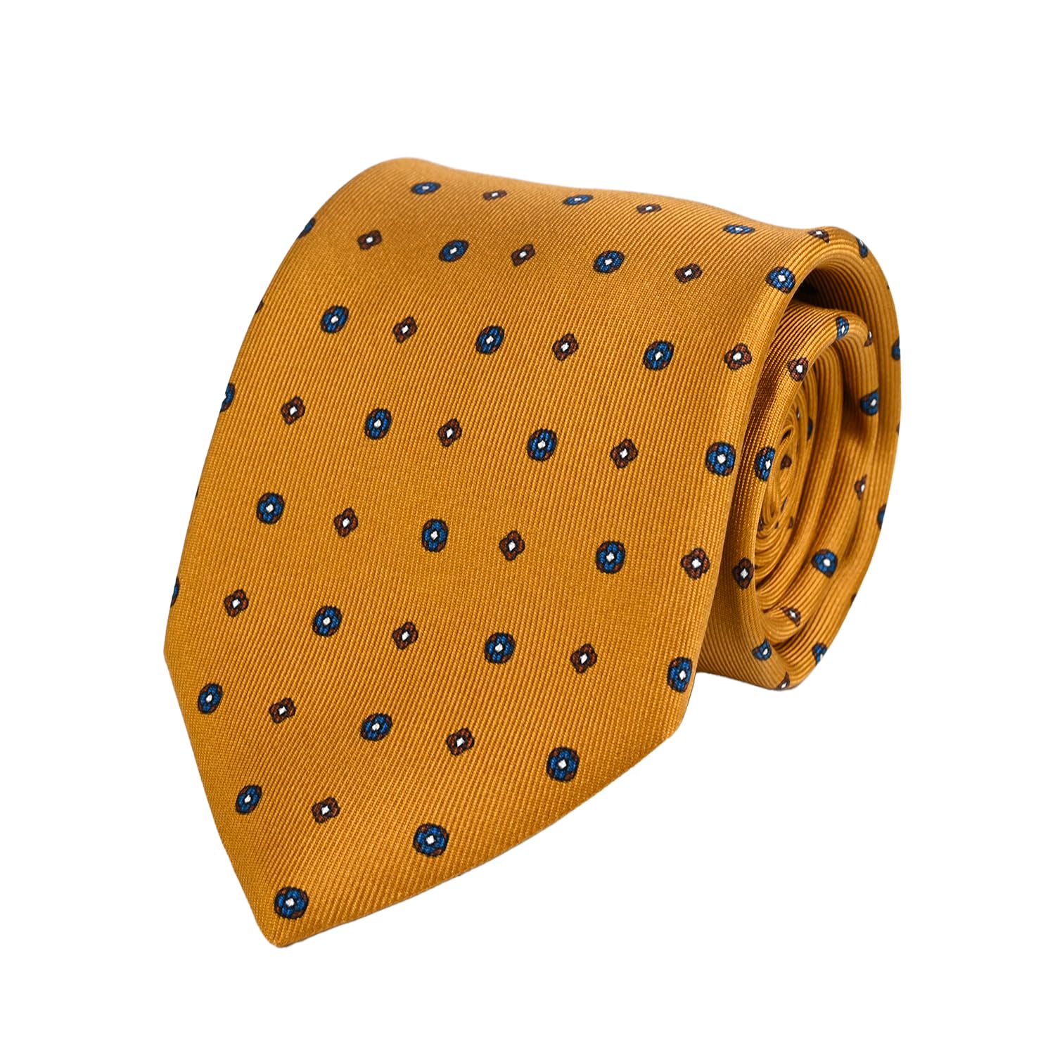 

Dunhill 8см Neets 24RPTP1HB701 Мужской галстук, Широкий, 100% шелк, Принт, Горчичный, [Б/у]