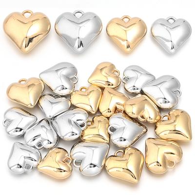 10pcs/lot Love Heart CCB Charms Plastic Charms Pendants For Jewelry Making DIY Handmade Bracelets Necklace Earrings Accessories