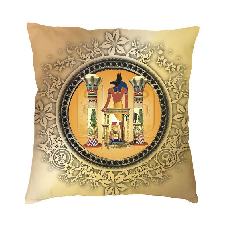 Ancient Egyptian Anubis Cushion Cover Double Side Print Hieroglyphics Throw Pillow Case For Car Cool Pillowcase Home Decorative