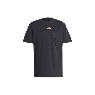 Einfarbiger Logo-Print Rundhals-Pullover Lässiges Kurzarm-T-Shirt Herren Tops Schwarz IP3734