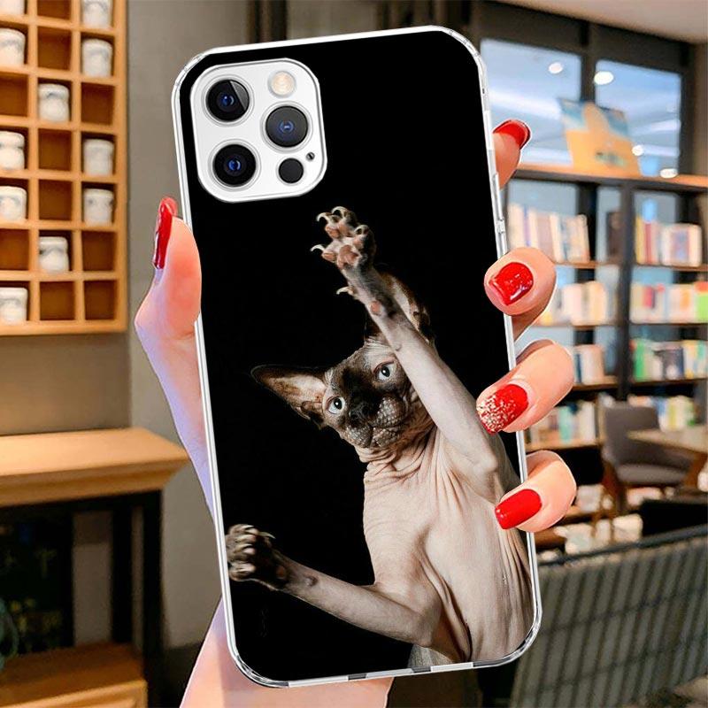 Lavaza Sphynx Sphinx Cat Cover Phone Case For iPhone 16 17 Air 15 14 Pro Max 16E Phone Case 13 Mini 12 11 7 SE 8 Print Pattern F